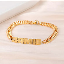 Load image into Gallery viewer, Custom Name Bracelet 18k Gold Plated Stainless Steel Jewelry Personalized for women/man
