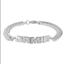 Load image into Gallery viewer, Custom Name Bracelet 18k Gold Plated Stainless Steel Jewelry Personalized for women/man
