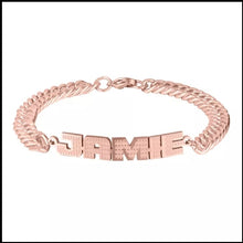 Load image into Gallery viewer, Custom Name Bracelet 18k Gold Plated Stainless Steel Jewelry Personalized for women/man
