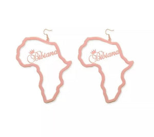 Africa's Queen Personalized Name Earrings