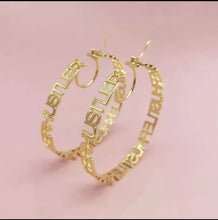 Load image into Gallery viewer, Personalized Versace Style Hoop Earrings for Women
