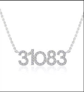 9mm Letter or Number CZ Pendant Necklace