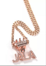 Load image into Gallery viewer, Crown Paved CZ Personalized Name Necklace
