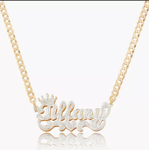 Custom 18K Gold Double Plated Name Pendant Necklace