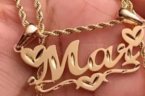 Gold Plated Heart Designed Personalized Necklace