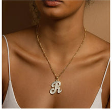 Load image into Gallery viewer, Double Plated 18k Gold Plated Custom Big Letter Pendant Necklace
