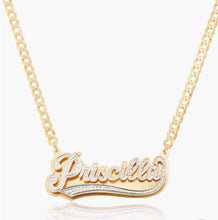 Load image into Gallery viewer, Varsity Personalized 18k Double Plated Necklace
