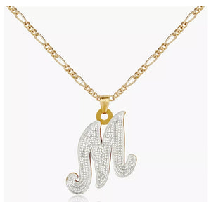 Double Plated 18k Gold Plated Custom Big Letter Pendant Necklace