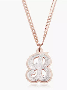 Double Plated 18k Gold Plated Custom Big Letter Pendant Necklace