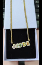 Load image into Gallery viewer, Cuban Chain Enamel Iced Out Personalized Name Necklace
