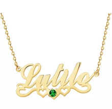 Load image into Gallery viewer, Personalized Necklace with Birthstone and Hearts
