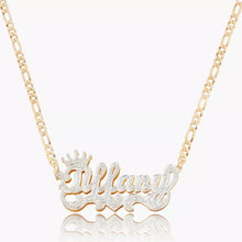 Load image into Gallery viewer, Custom 18K Gold Double Plated Name Pendant Necklace
