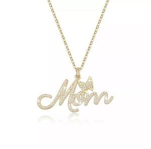 Butterfly Name Necklace 18k Gold With Zircon Crystals