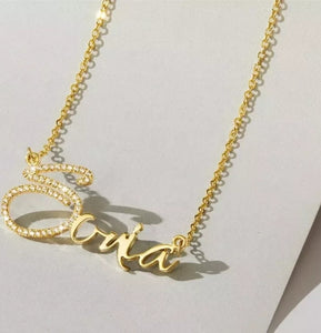 Personalized Handwritten 18K Diamond Pendant Necklace