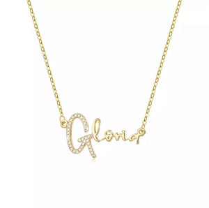 Personalized Handwritten 18K Diamond Pendant Necklace