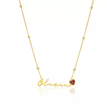 Load image into Gallery viewer, Handwritten Birthstone Personalized Name Necklace
