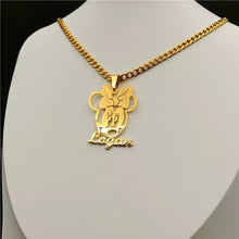 Load image into Gallery viewer, Minnie Mouse Gold Plated Personalized Necklace
