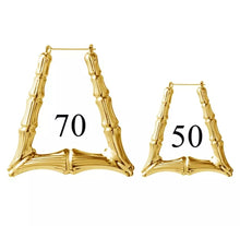Load image into Gallery viewer, Trapeze Design Gold Plated Personalized Name Earrings
