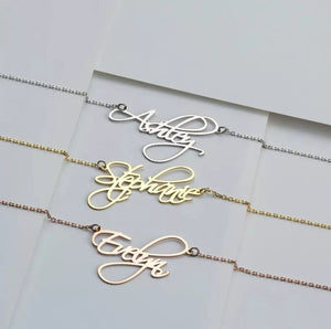 Handwritten Gold Plated Personalized Name Necklace