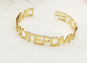 Versace Style Bangle Personalized Name Bracelet