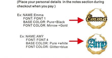 Load image into Gallery viewer, Bamboo Gold Plated Custom Acrylic Name Earrings
