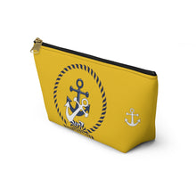 Load image into Gallery viewer, Custom Made Anchor Accessory Pouch w T-bottom
