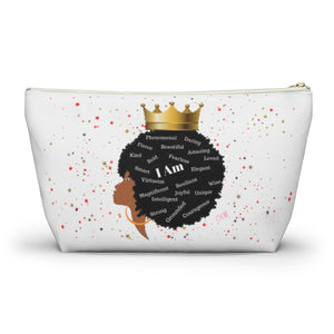 Afro Queen I Am Custom Made Accessory Pouch w T-bottom