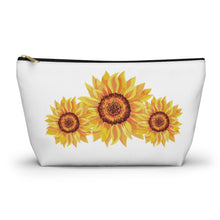Load image into Gallery viewer, Custom Made Sunflower Accessory Pouch w T-bottom
