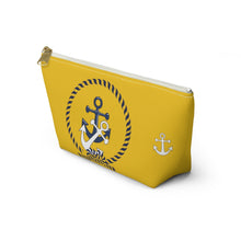 Load image into Gallery viewer, Custom Made Anchor Accessory Pouch w T-bottom

