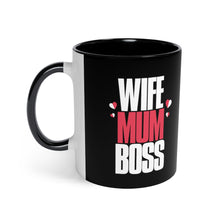 Load image into Gallery viewer, Wife Mum Boss Black Accent Mug
