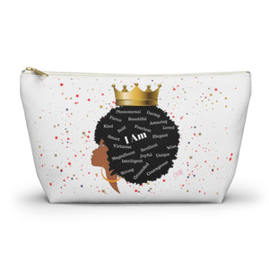 Afro Queen I Am Custom Made Accessory Pouch w T-bottom