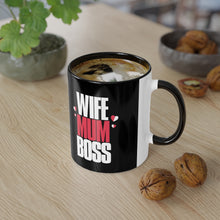 Load image into Gallery viewer, Wife Mum Boss Black Accent Mug
