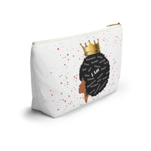 Load image into Gallery viewer, Afro Queen I Am Custom Made Accessory Pouch w T-bottom
