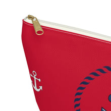 Load image into Gallery viewer, Custom Made Anchor Accessory Pouch w T-bottom
