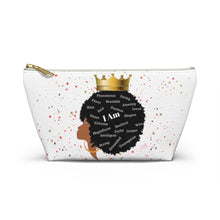 Load image into Gallery viewer, Afro Queen I Am Custom Made Accessory Pouch w T-bottom
