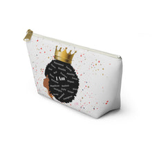 Load image into Gallery viewer, Afro Queen I Am Custom Made Accessory Pouch w T-bottom
