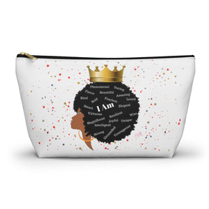 Afro Queen I Am Custom Made Accessory Pouch w T-bottom