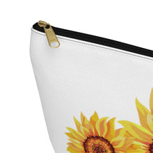 Load image into Gallery viewer, Custom Made Sunflower Accessory Pouch w T-bottom
