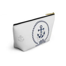 Load image into Gallery viewer, Custom Made Anchor Accessory Pouch w T-bottom
