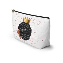 Load image into Gallery viewer, Afro Queen I Am Custom Made Accessory Pouch w T-bottom
