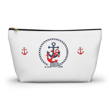 Load image into Gallery viewer, Custom Made Anchor Accessory Pouch w T-bottom
