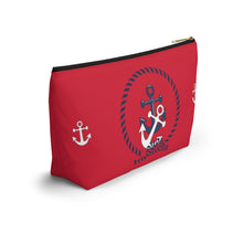 Load image into Gallery viewer, Custom Made Anchor Accessory Pouch w T-bottom
