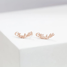 Load image into Gallery viewer, Personalized Curve Stud Earrings
